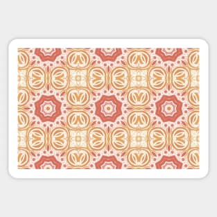 Bohemian Coral Watercolor Tile Pattern Sticker